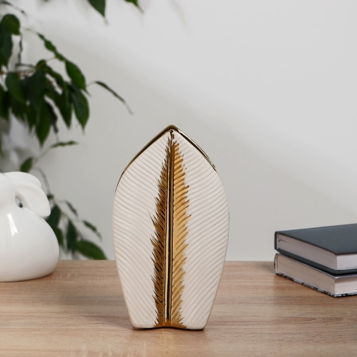 Керамическая ваза декоративная настольная &laquo;Кэнди&raquo;, для цветов, сухоцветов, 20 см, белый