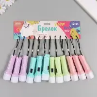 Фонарик брелок для ключей на кольце &laquo;Зефирный&raquo;, LR44&times;3 шт., 2.5&times;2.7&times;9.5 см, МИКС