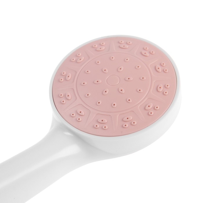 Душевая лейка ZEIN Z0209, 1 режим, пластик, цвет белый с розовой вставкой