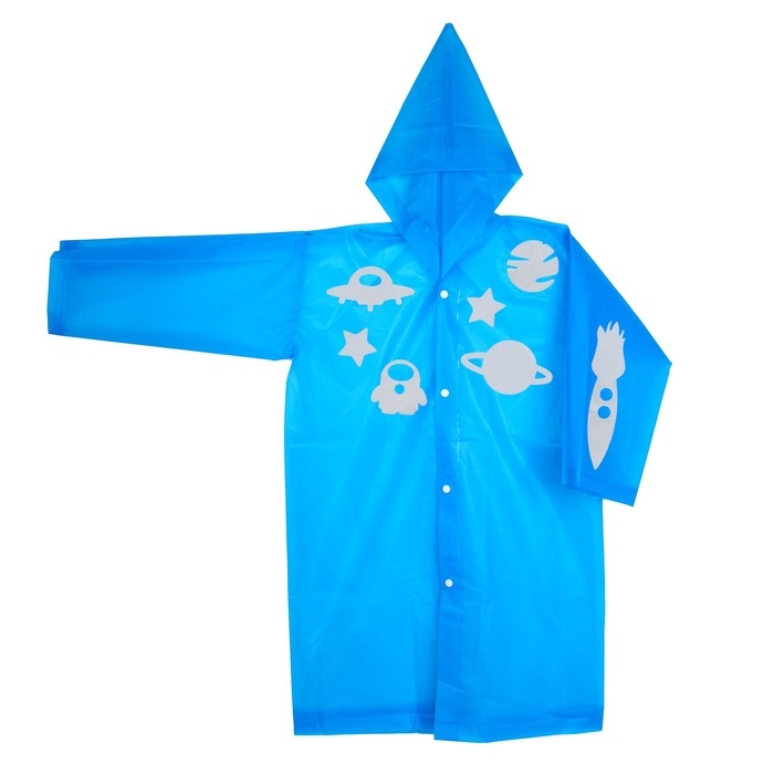 Дождевик &laquo;Космос&raquo; со светоотражающими наклейками, рост 120-160 см