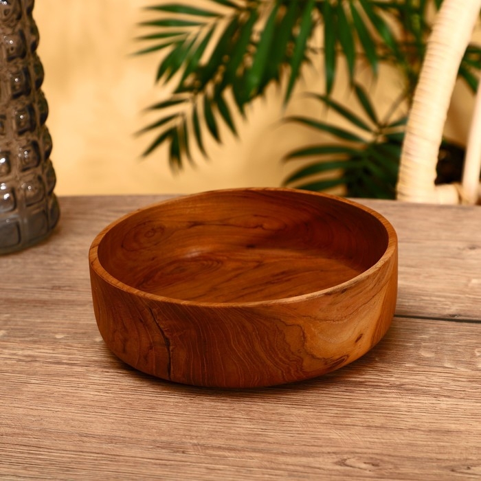 Салатник 20х20х7 см, тиковое дерево