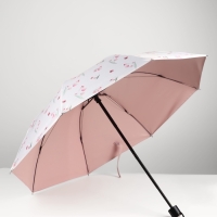 Зонт механический &laquo;Цветы&raquo;, 4 сложения, 8 спиц, R=48/56 см, d=96 см, МИКС
