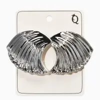 Серьги пластик "Волна", цвет серебро