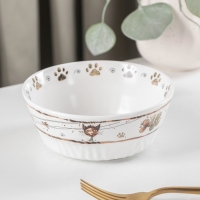 Салатник фарфоровый &laquo;Коты-аристократы&raquo;, 450 мл, d=14 см, цвет белый