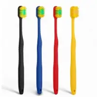 Зубная щетка с широкой чистящей головкой и супертонкими щетинкам, японский стиль