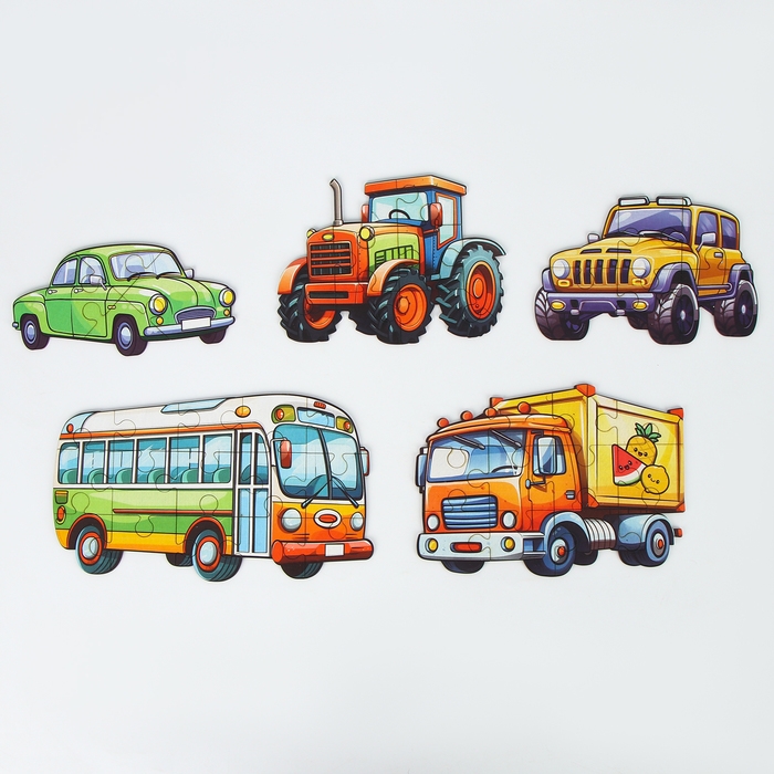 Пазлы деревянные развивающие для малышей &laquo;Машинки&raquo;