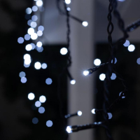 Гирлянда &laquo;Бахрома&raquo; 3 &times; 0.6 м, IP44, УМС, тёмная нить, 160 LED, свечение белое, 220 В