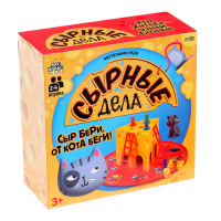 Настольная игра-бродилка &laquo;Сырные дела&raquo;: кубик, фишки-мышки, кот, сырные кусочки, 2-4 игрока, 3+