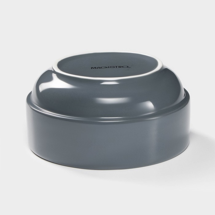 Набор фарфоровой посуды Magistro Night, 16 предметов: тарелка d=25,5 см, d=19 см, миска 850 мл, d=15 см, кружка 320 мл, цвет серый