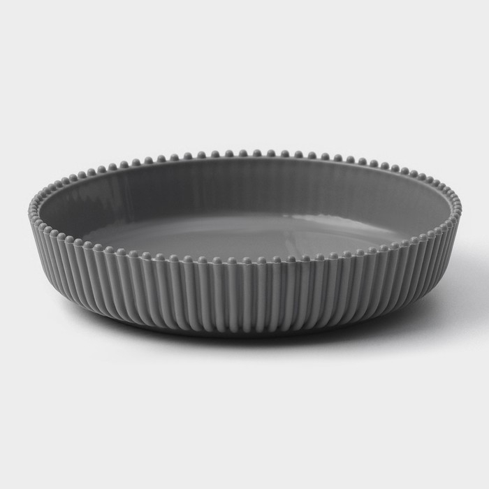 Горшок для цветов с поддоном, 12&times;11,5 см, цвет серый