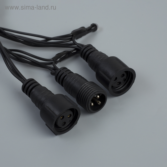 Гирлянда &laquo;Нить&raquo; 10 м, IP44, УМС, тёмная нить, 72 SMD-LED, свечение мульти, 220 В
