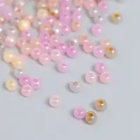 Бисер стекло 6/0 "Карамельно-розовый меланж" 10 гр