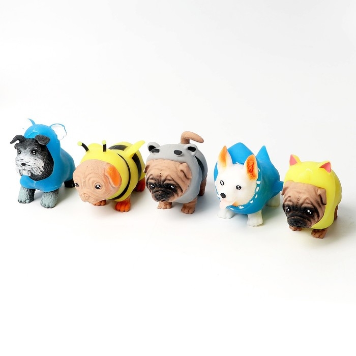 Мялка-тянучка &laquo;Собачка&raquo; с песком, одежда снимается, виды МИКС