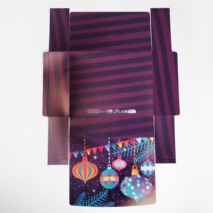 Коробка подарочная новогодняя складная двухсторонняя &laquo;Сияй в Новом году&raquo;, 31 х 24.5 х 8 см, Новый год