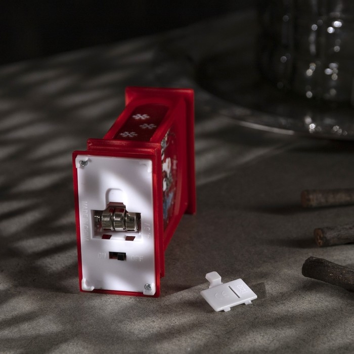 Светодиодная фигура &laquo;Фонарь с Дедом Морозом&raquo; 7 &times; 13 &times; 3.5 см, пластик, батарейки AG13х3 (в комплекте), свечение тёплое белое