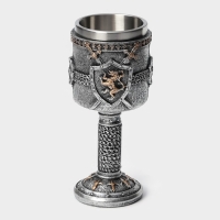 Бокал &laquo;Щит&raquo;, 200 мл, 8&times;19 см, цвет серебряный