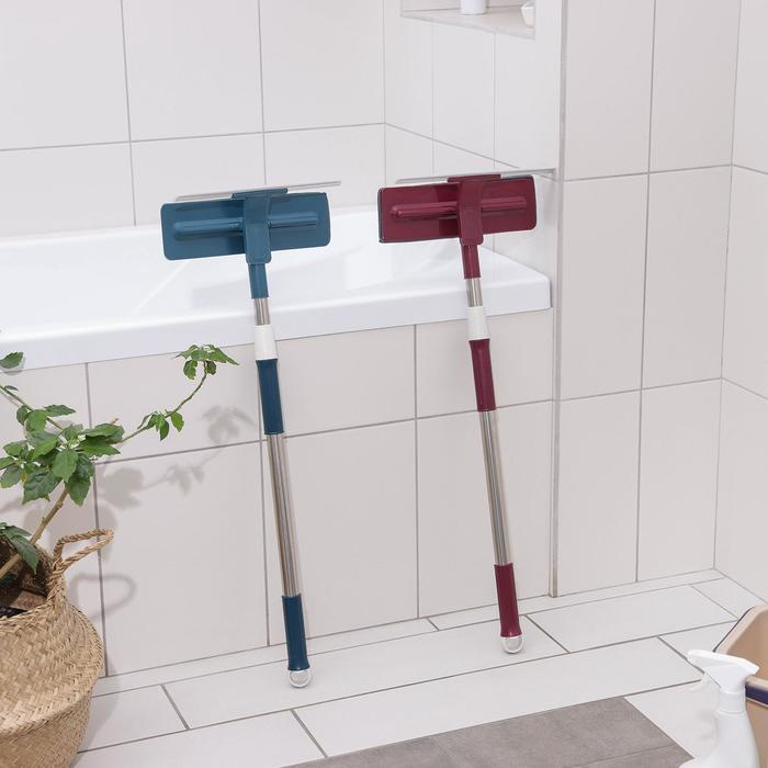 Щётка для окон Доляна, стальная телескопическая ручка 73(114) см, насадка из микрофибры 27&times;8 см, цвет МИКС