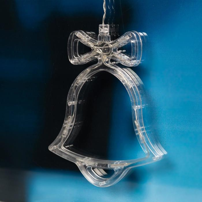 Гирлянда &laquo;Бахрома&raquo; 2.4 &times; 0.9 м с насадками &laquo;Колокольчики&raquo;, IP20, прозрачная нить, 138 LED, свечение мульти, 8 режимов, 220 В