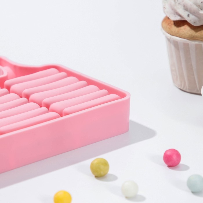 Форма для мороженого &laquo;Венеция&raquo;, силикон, 19,6&times;11&times;2,4 см, 4 ячейки, цвет МИКС