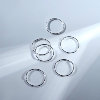 Пирсинг в нос &laquo;Колечко&raquo; классика, d=9 мм, набор 6 шт., цвет серебро