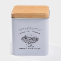 Банка для кофе &laquo;Дом и поле&raquo;, 1,2л, 12&times;10 см, цвет белый