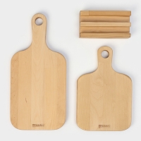 Набор разделочных досок на подставке 2 шт: 38&times;18, 28&times;18 см, пропитаны минеральным маслом, берёза