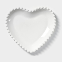 Тарелка керамическая &laquo;Сердце&raquo;, 16,5&times;15,5 см, цвет белый