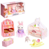 Игровой набор &laquo;Зайчик: детская комната&raquo; с набором мебели, питомцем и аксессуарами, МИКС