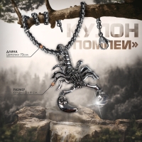 Кулон-амулет &laquo;Помпеи&raquo; скорпион, цвет чернёное серебро, 70 см