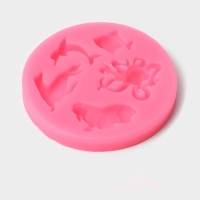 Молд &laquo;Морские друзья&raquo;, силикон, d=8,3 см, цвет розовый