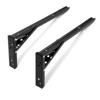 Кронштейн складной для столов и полок ТУНДРА, F001 , 2 шт., длина 350 мм., сталь, цвет черный   9703