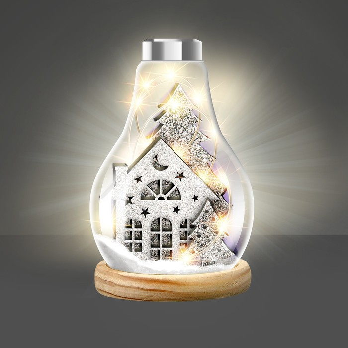 Набор для творчества &laquo;Новогодний ночник&raquo;, деревянные вставки, домик