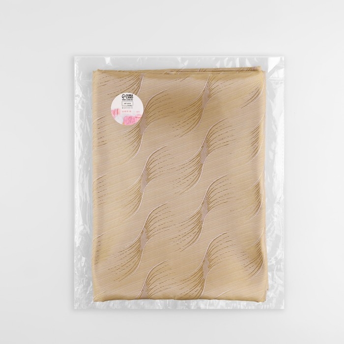 Ткань подкладочная &laquo;Изгибы&raquo;, 100 % полиэстер, 1 &times; 1,4 м, цвет серый/золотой