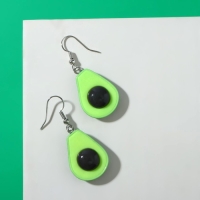 Серьги пластик &laquo;Авокадо&raquo;, висячие, цвет коричнево-салатовый