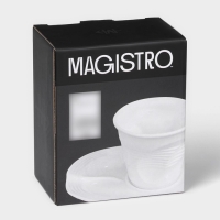 Кофейная пара фарфоровая Magistro &laquo;Бланш&raquo;, 2 предмета: чашка 80 мл, блюдце 13&times;10,5 см