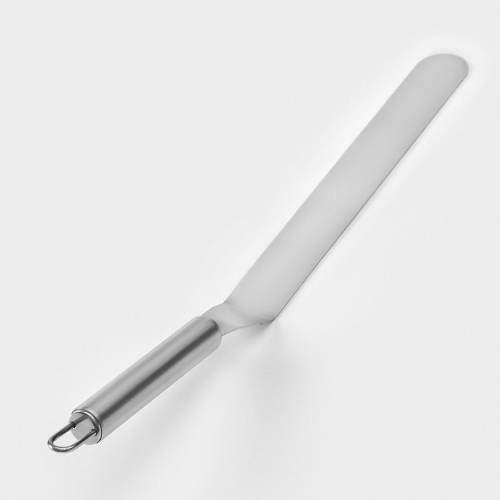 Кондитерская лопатка - палетка изогнутая Доляна, 36,5&times;3 см, рабочая часть 24,5 см, цвет серебристый