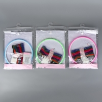 Набор для вышивания крестиком: канва без рисунка 30&times;20 см, нитки 10 шт, пяльцы d = 18 см, иглы 6 шт, шпульки 10 шт, цвет МИКС