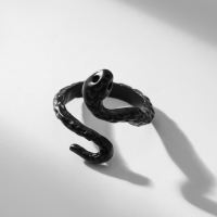 Новый год! Символ года 2025! Кольцо &laquo;Змея&raquo; мини, цвет чёрный, безразмерное