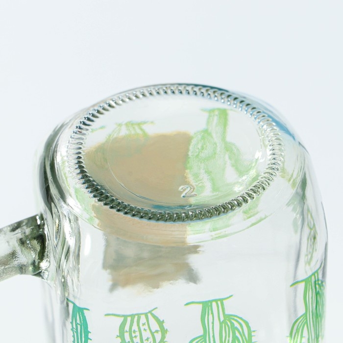 Банка стеклянная с крышкой и трубочкой Доляна &laquo;Лама&raquo;, 450 мл, 10&times;7,5&times;13 см