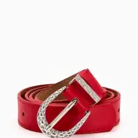 Ремень жен 05-01-02-01, Июнь2509, 3*0,3*110 см, без винта, пряж металл, 1 прокол, красный