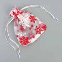Мешочек подарочный органза &laquo;Снежная история&raquo;, 10 х 12 см +/- 1.5 см