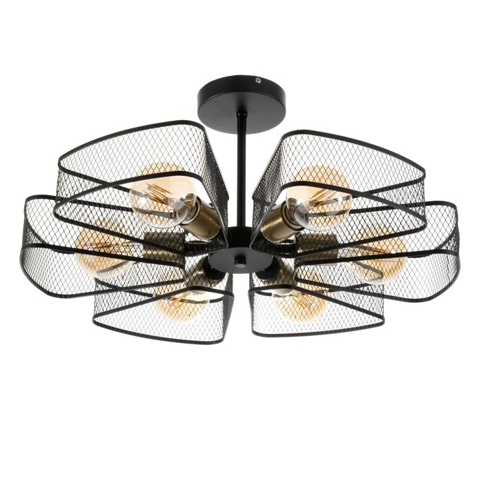 Люстра "Агава" 6хЕ27 40Вт черный 56х56х23см BayerLux