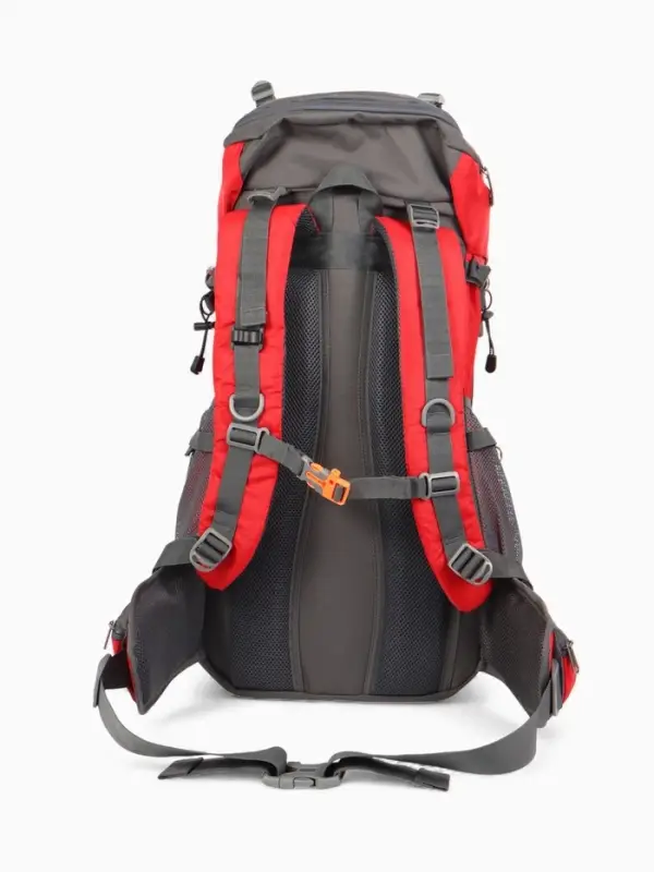 Рюкзак тур 65+5л, 30*20*53, отдел на шнурке, 5нар+2вн кармана, цвет красный