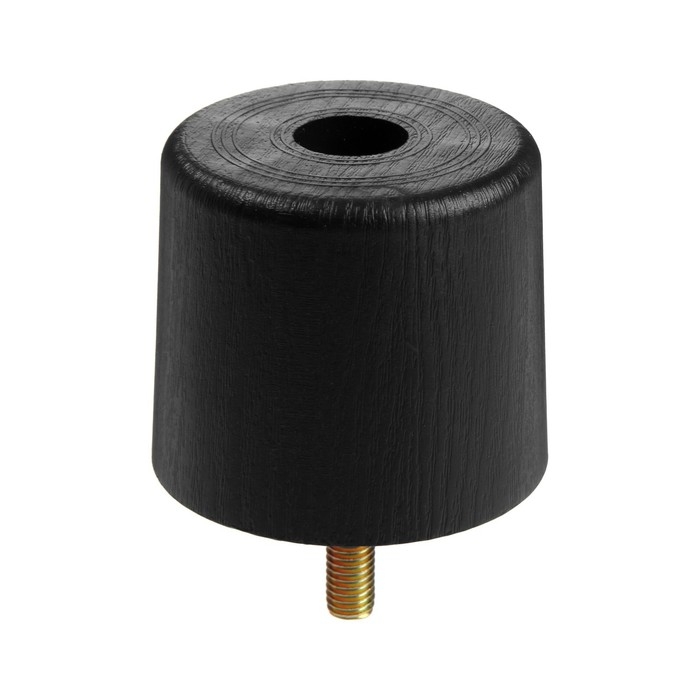 Опора мебельная с шпилькой 8х30 мм ТУНДРА OP104, пластик, цвет черное дерево, 60х60х50 мм