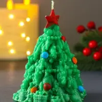 Свеча "Ёлочка нарядная" 90*108 мм