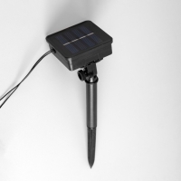 Гирлянда &laquo;Нить&raquo;, 2.7 м, с насадкамив виде шаров, IP44, 10 LED, 8 режимов, солнечная батарея, тёмная нить, свечение белое