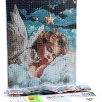 Алмазная мозаика с полным заполнением на холсте с подрамником &laquo;Ангел&raquo;, 30 х 40 см