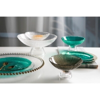 Ваза из стекла для фруктов &laquo;Фейерверк&raquo;, 3,7 л, 33&times;13,5 см, цвет изумрудный