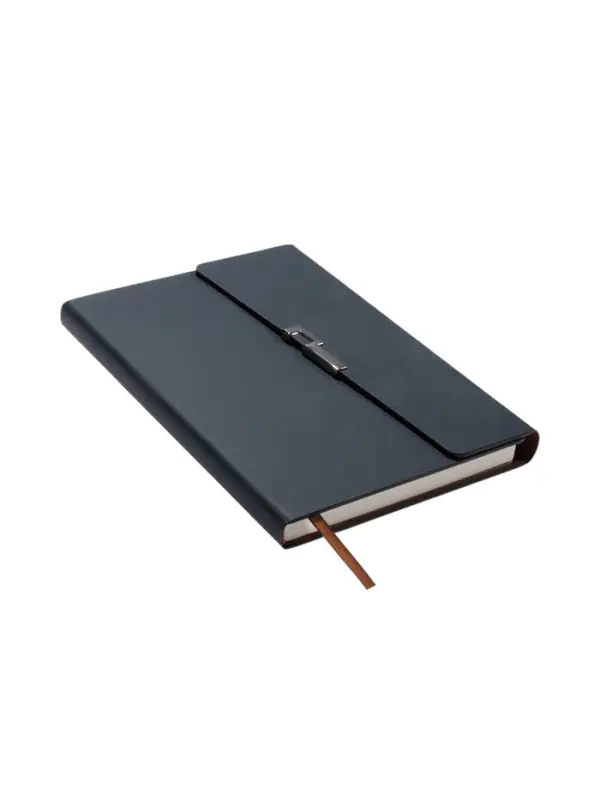 Ежедневник недатированный формат А5, с клапаном, 96л, линия, пвх, Серый