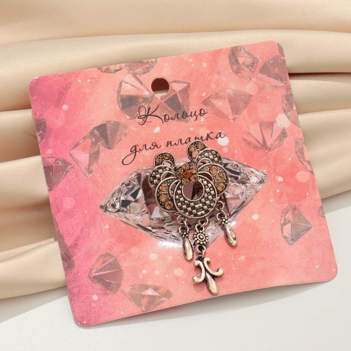 Кольцо для платка &laquo;Лилия графская&raquo;, цвет золотой в чернёном золоте